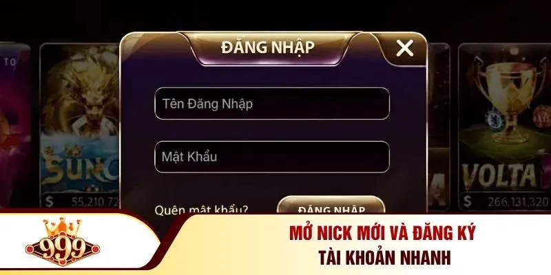 999BET 32 Mở nick mới và đăng ký tài khoản nhanh